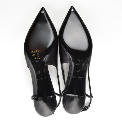 Louis Vuitton Calfskin Urban Twist Slingback Pumps 36 Black 5 of 9