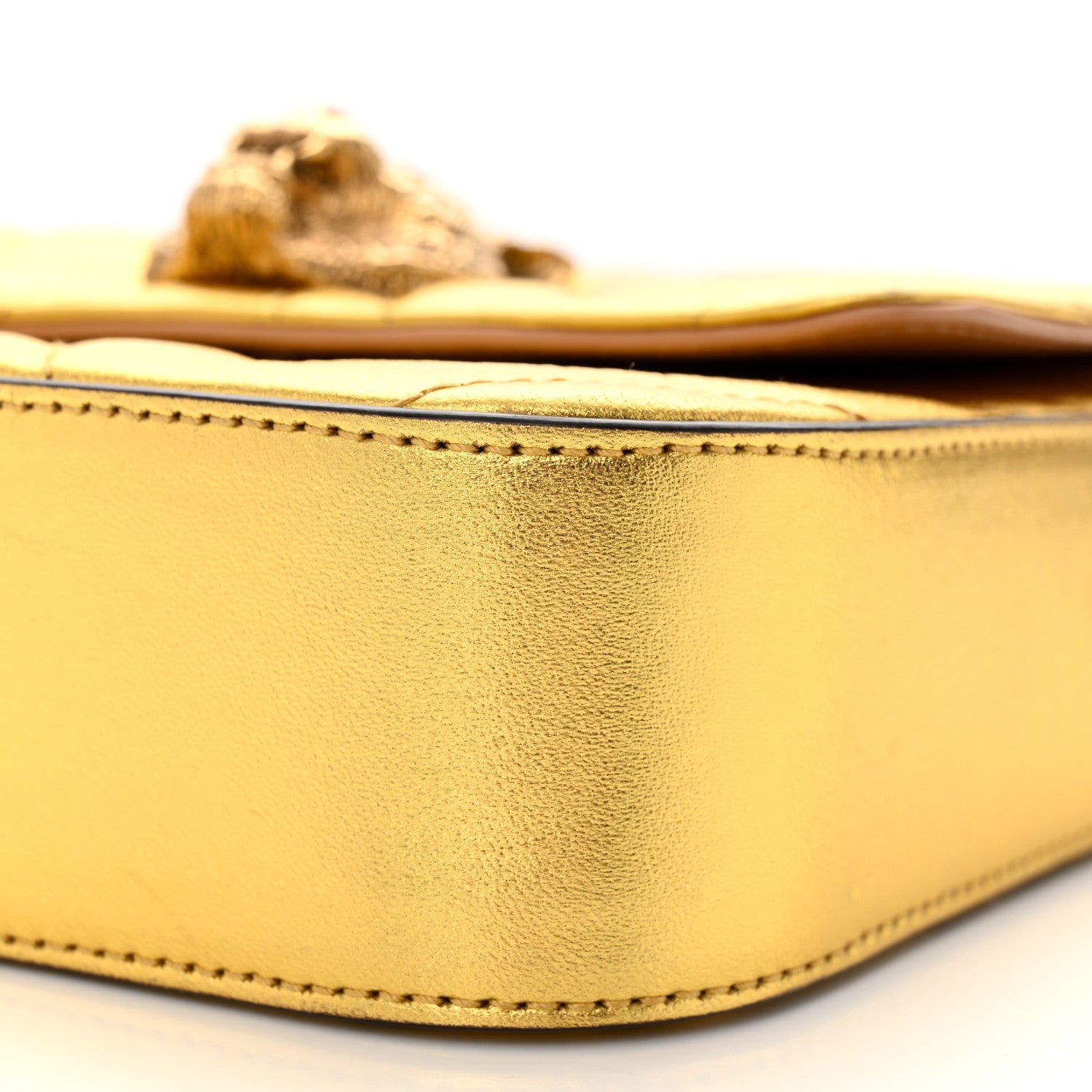Gucci Metallic Nappa Matelasse Broadway Shoulder Bag Gold 10 of 12
