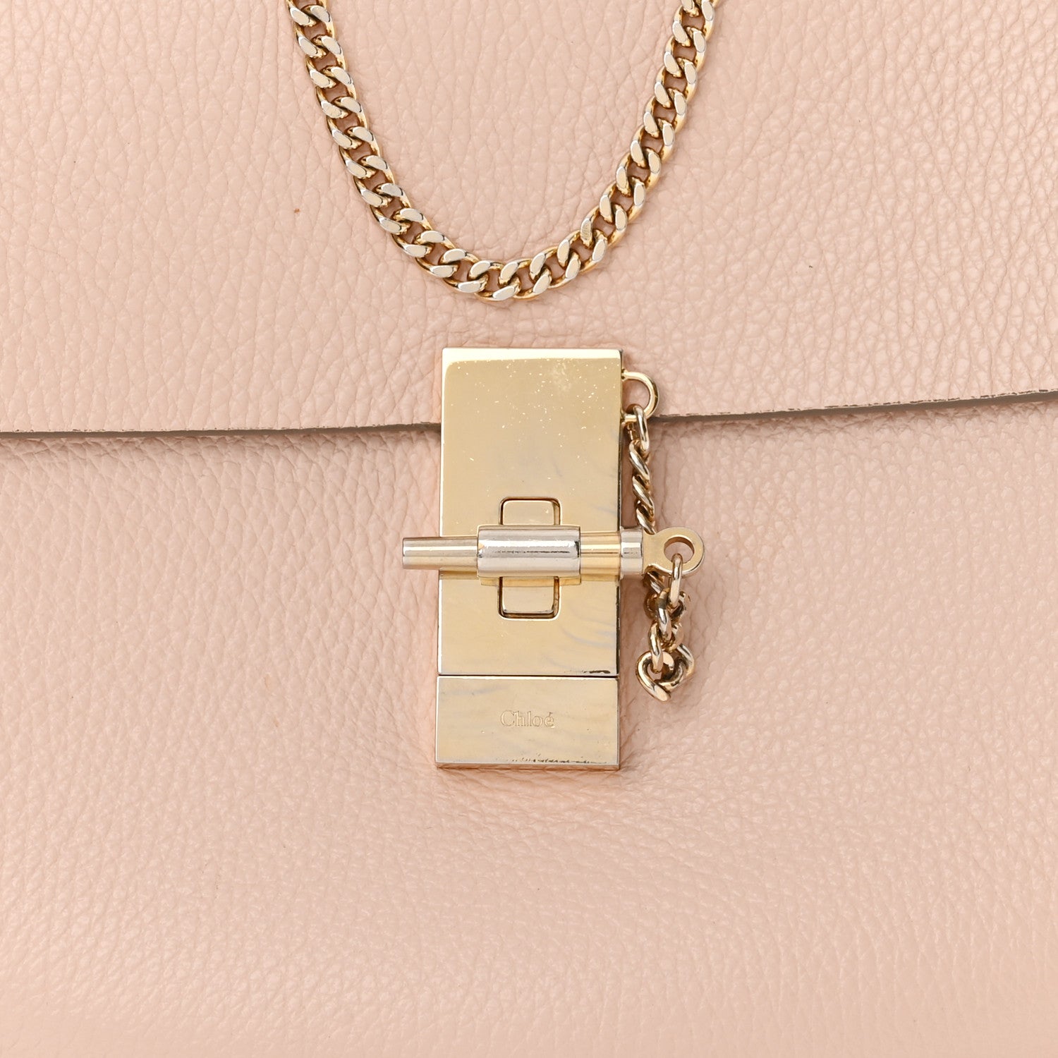 Chloe Grained Lambskin Medium Drew Shoulder Bag Cement Pink 7 of 11