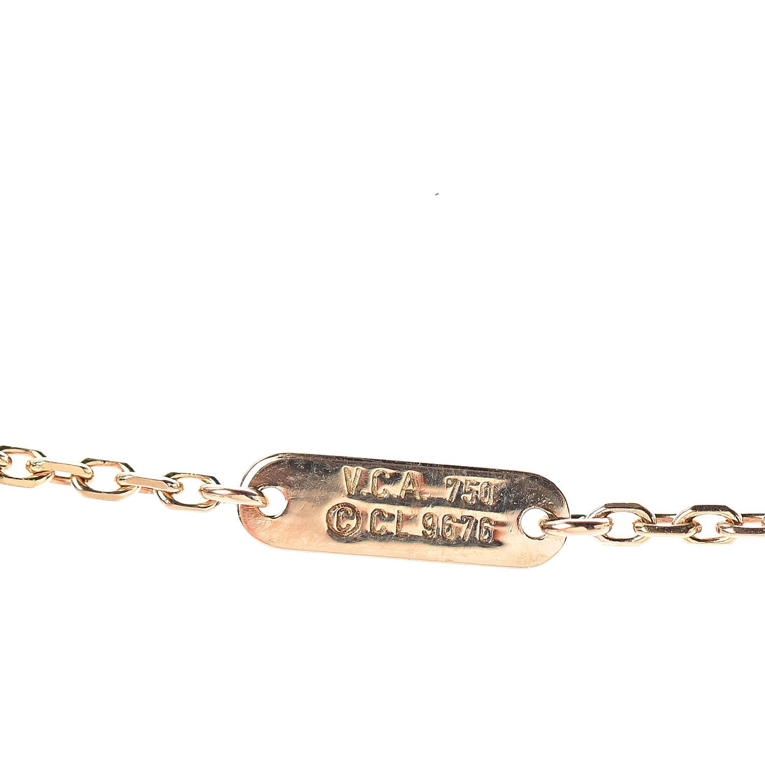 Van Cleef & Arpels 18K Yellow Gold Mother of Pearl Vintage Alhambra Pendant Necklace 4 of 5