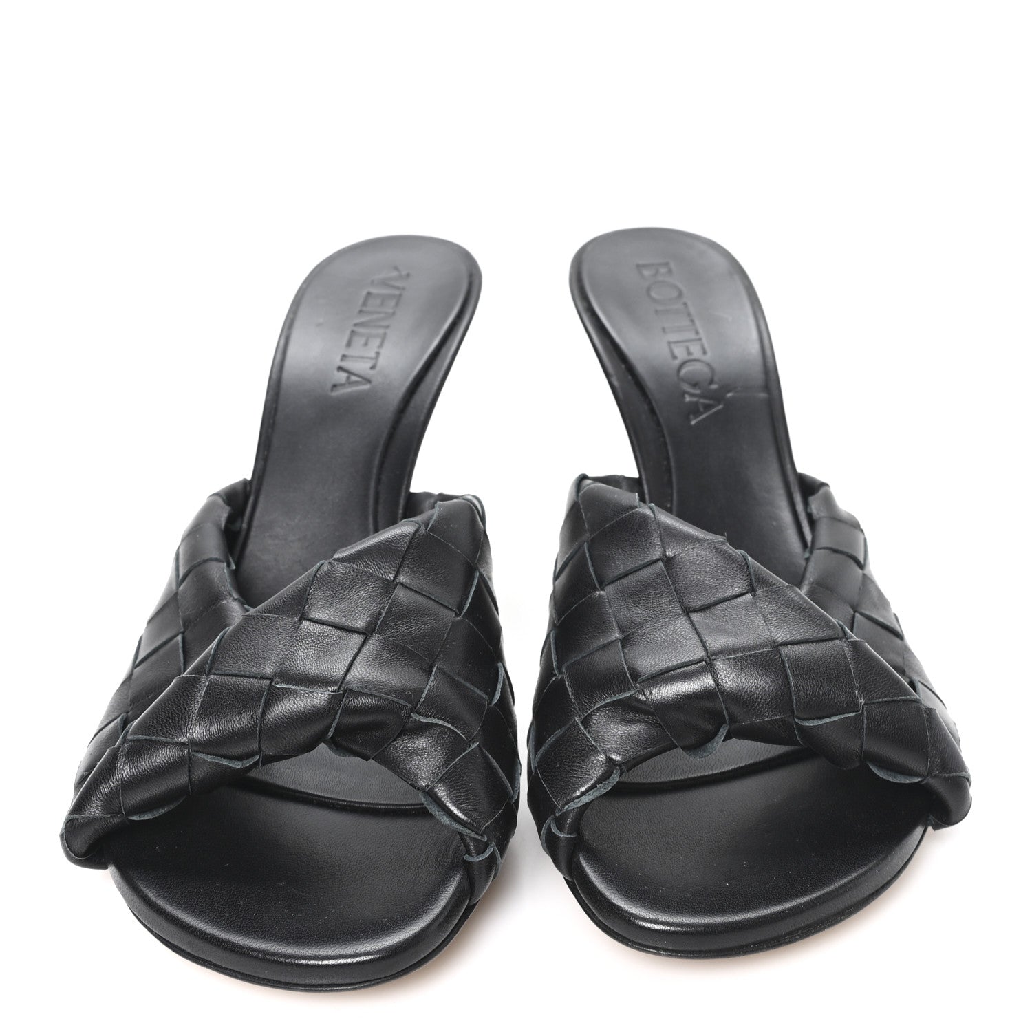 Bottega Veneta Nappa Intrecciato Blink Mule Sandals 38 Black 3 of 8