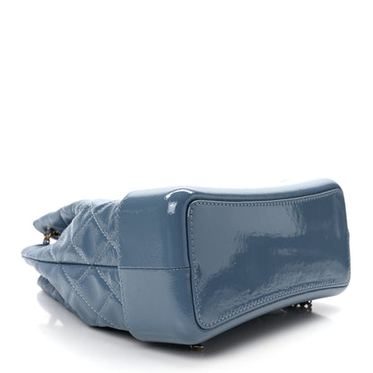 Chanel Patent Goatskin Quilted Gabrielle Backpack Blue 4 of 11