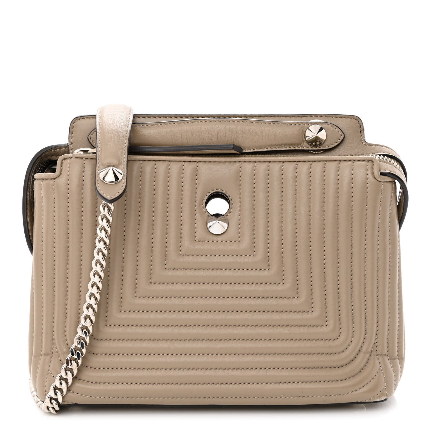 Shiny Nappa Trapuntata Small DotCom Click Chain Satchel
