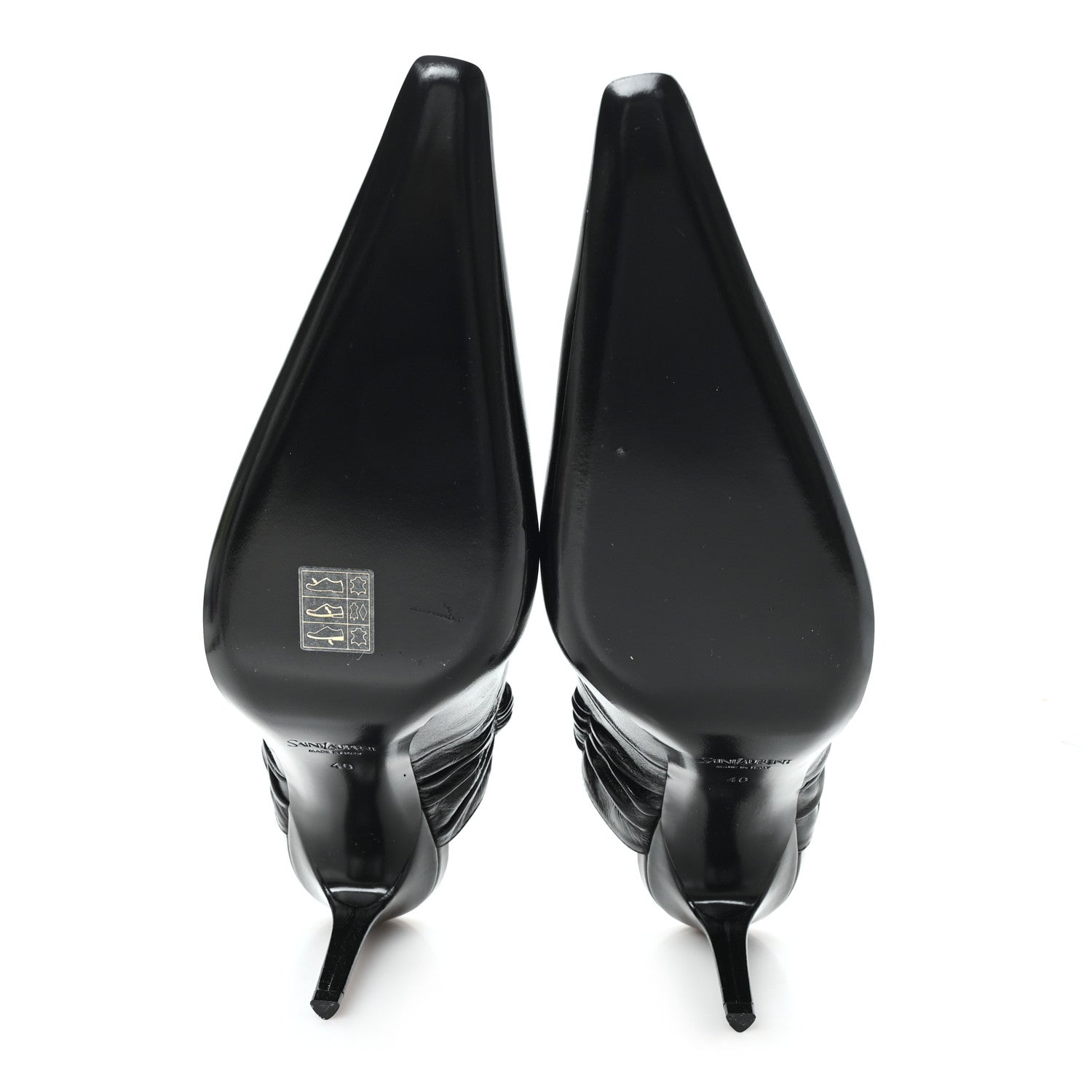Saint Laurent Lambskin Anne-Marie 75 Slingback Pumps 40  40 Black 6 of 9