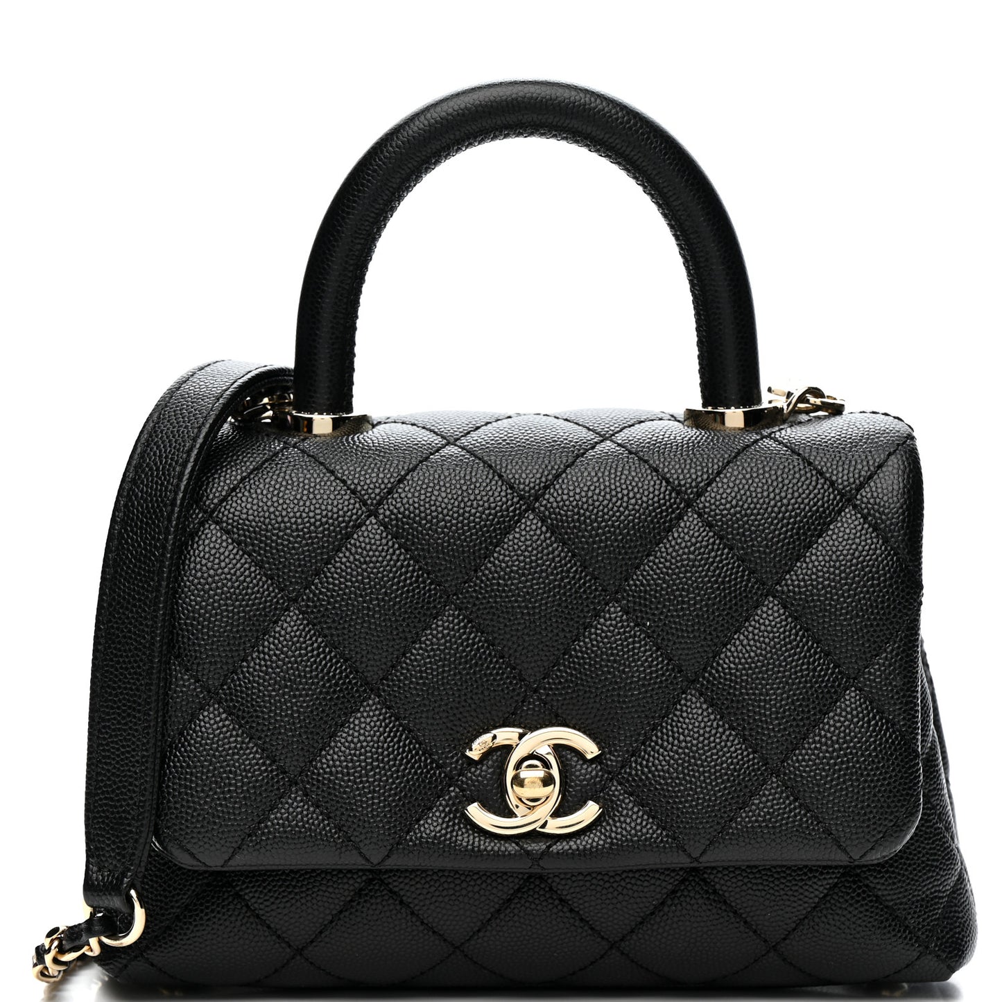 Caviar Quilted Extra Mini Coco Handle Flap Black