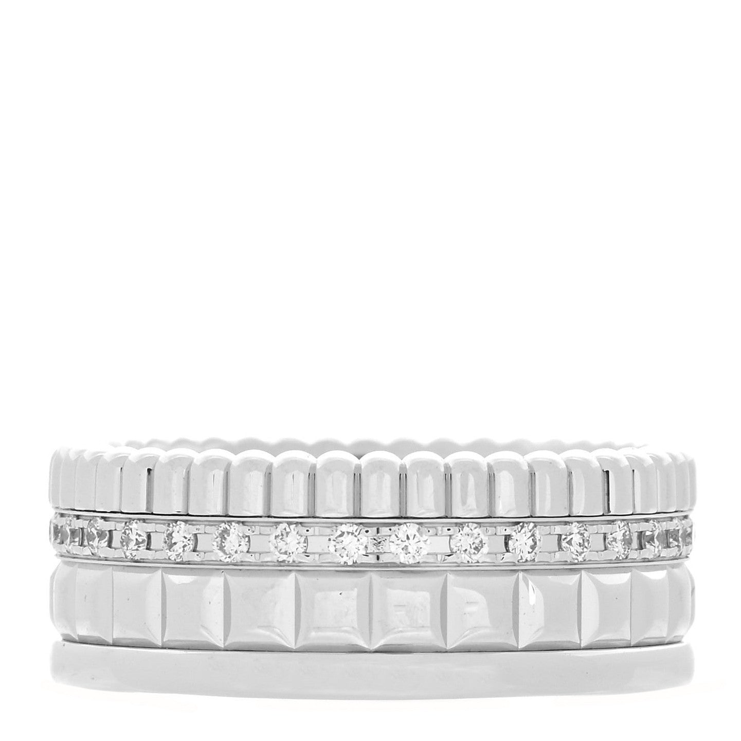 Boucheron 18K White Gold Diamond Small Quatre Radiant Edition Ring 52 6 3 of 5