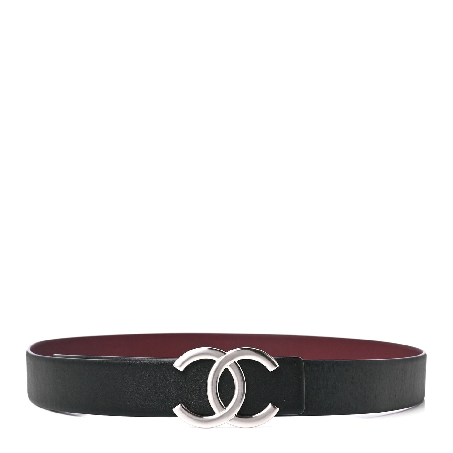 Calfskin CC Reversible Belt 80/32 Black Burgundy