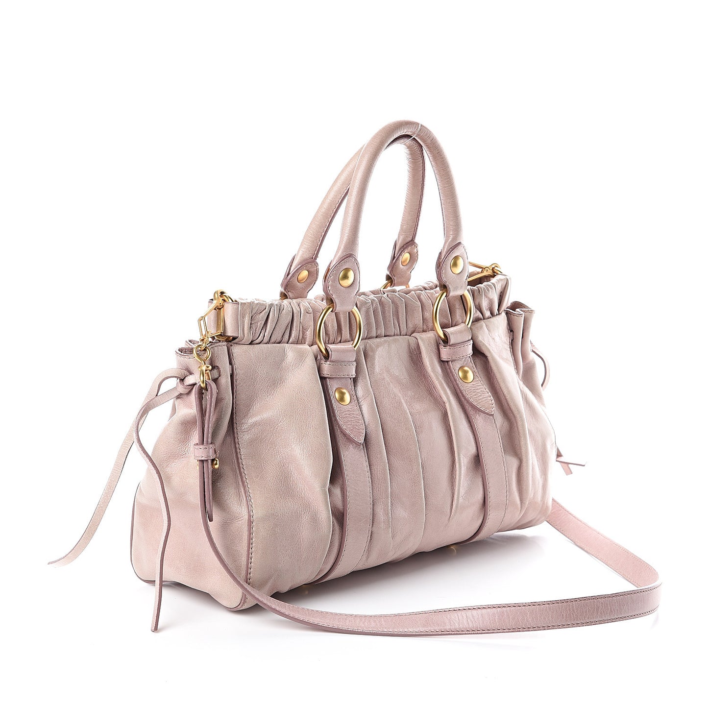 Vitello Lux Gathered Tote Mughetto