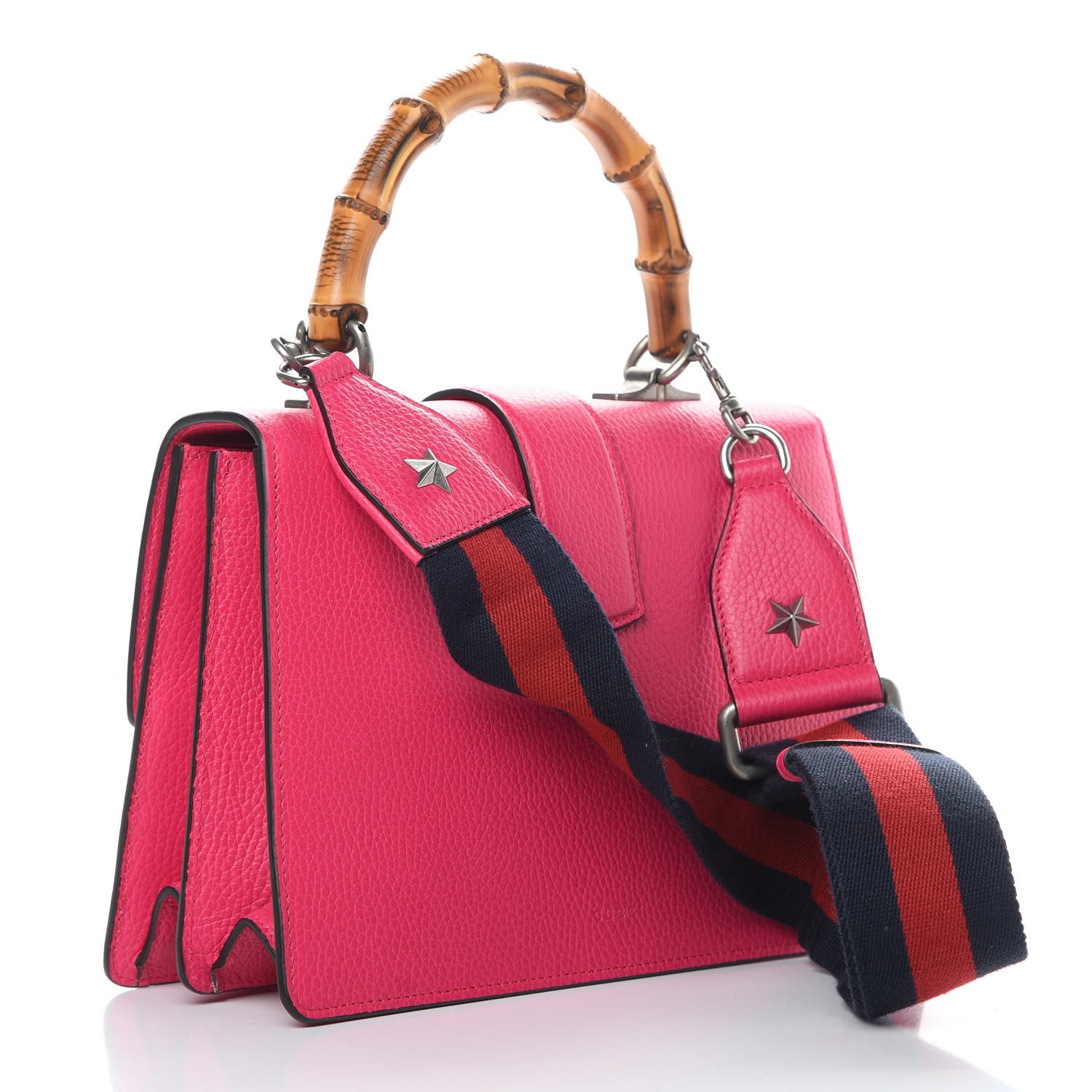 Gucci Dollar Calfskin Crystal Web Medium Dionysus Bamboo Top Handle Bag Box Pink Black Diamond 3 of 11