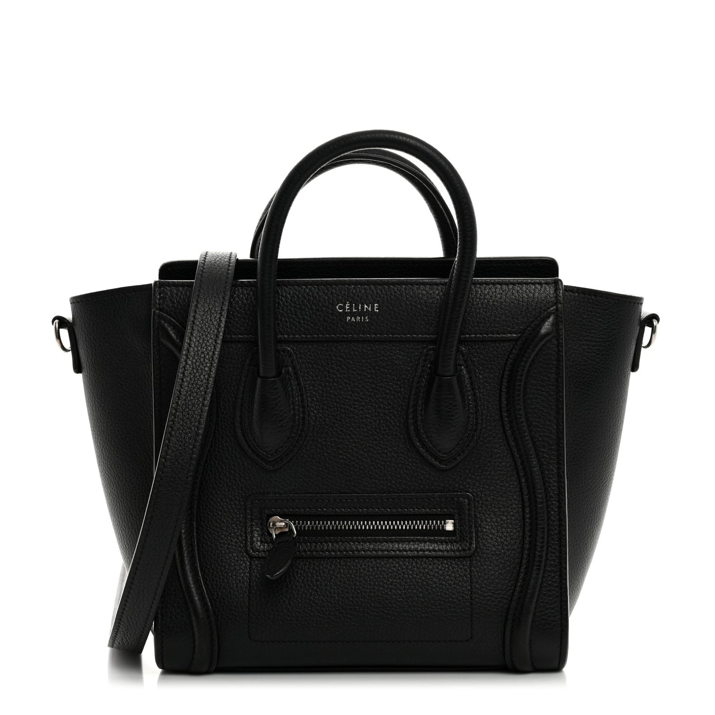 Drummed Calfskin Nano Luggage Black