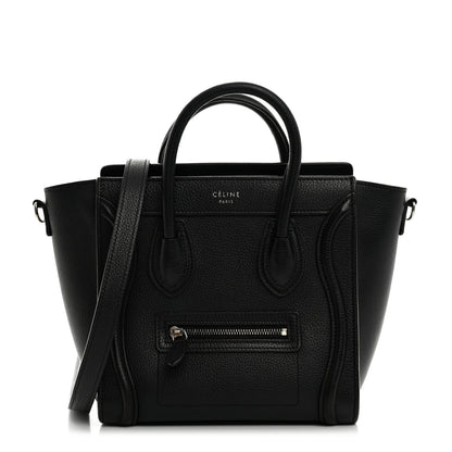 Celine Drummed Calfskin Nano Luggage Black 1 of 12