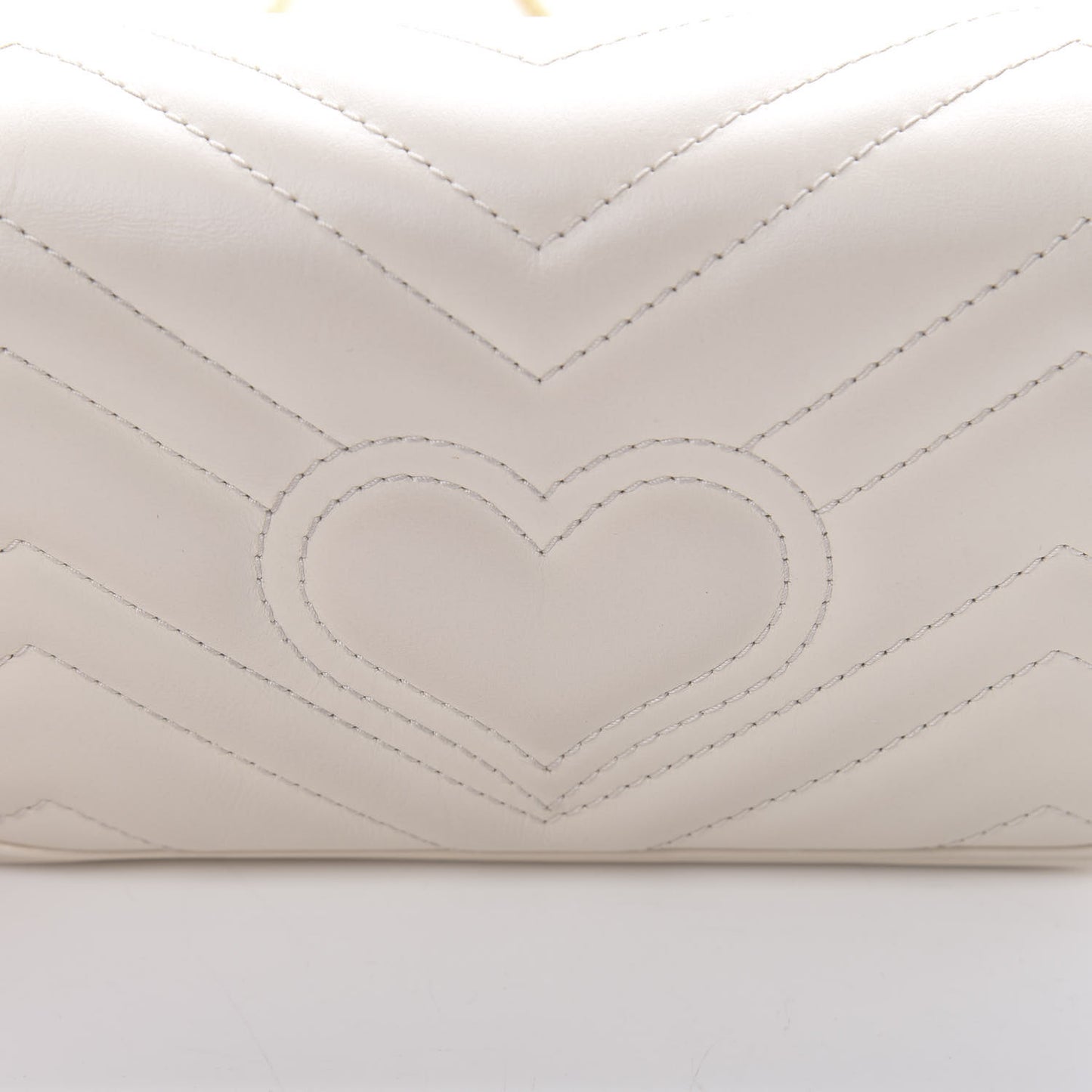 Calfskin Matelasse Super Mini GG Marmont Shoulder Bag White