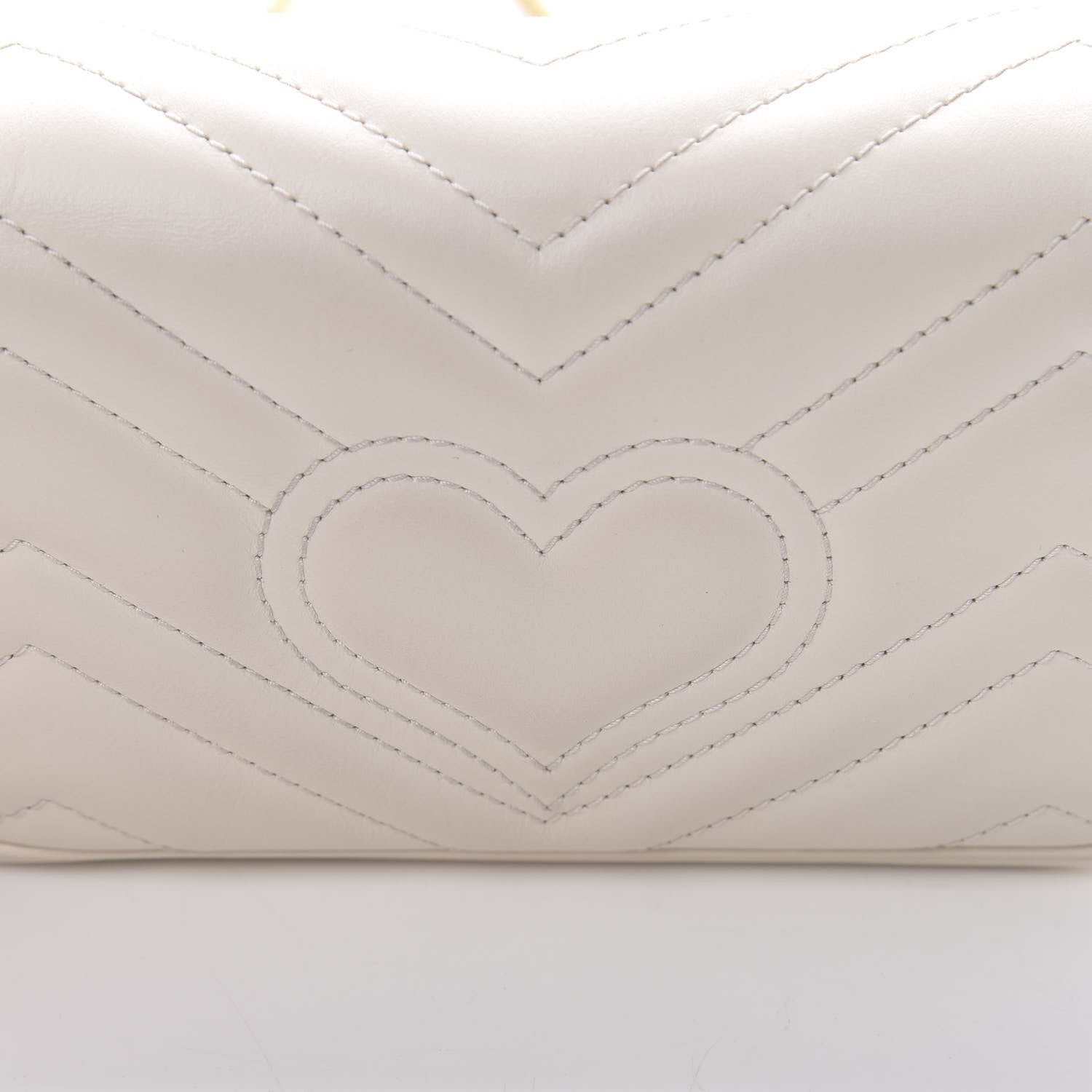 Gucci Calfskin Matelasse Super Mini GG Marmont Shoulder Bag White 11 of 12