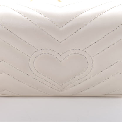 Gucci Calfskin Matelasse Super Mini GG Marmont Shoulder Bag White 11 of 12