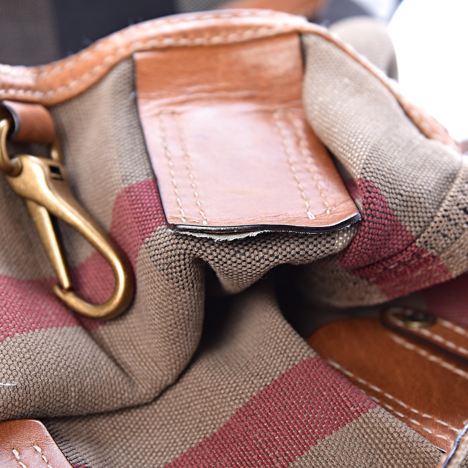Burberry Canvas Mega Check Medium Ashby Hobo Saddle Brown 12 of 21