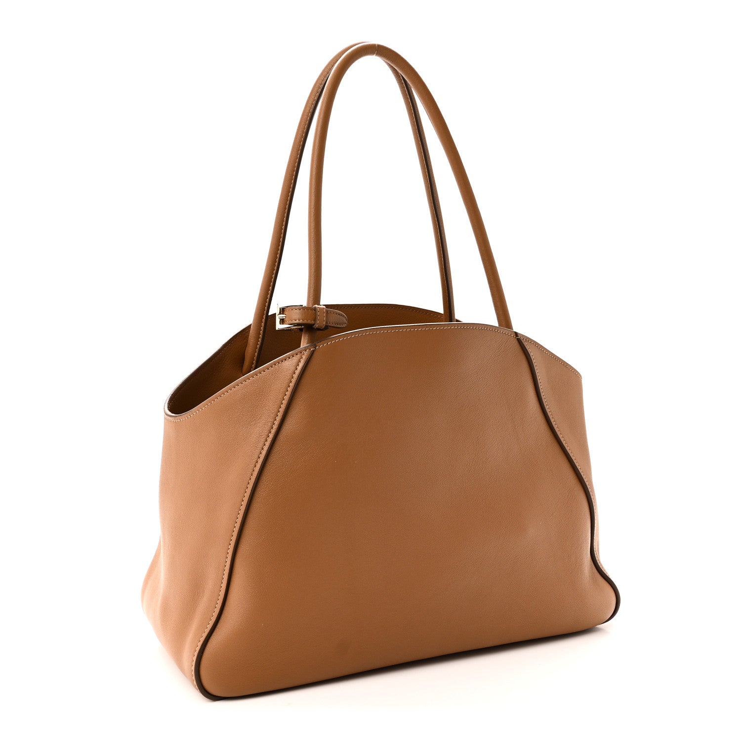 Prada Soft Grain Calfskin Shopping Tote Caramel 3 of 9