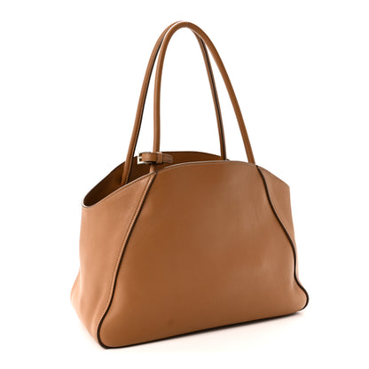 Prada Soft Grain Calfskin Shopping Tote Caramel 3 of 9