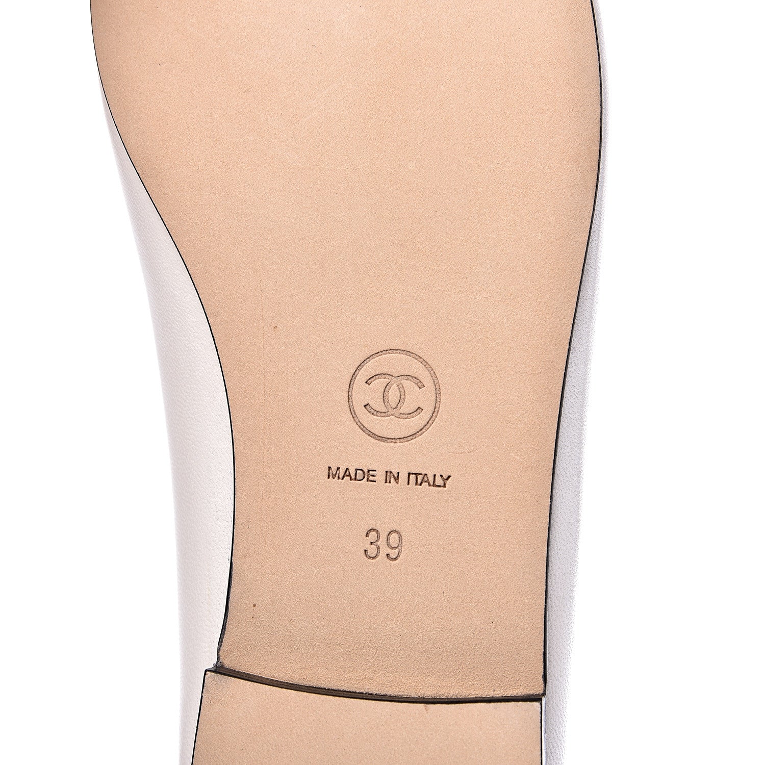 Chanel Lambskin Cap Toe Ballerina Flats 39 White Black 7 of 9