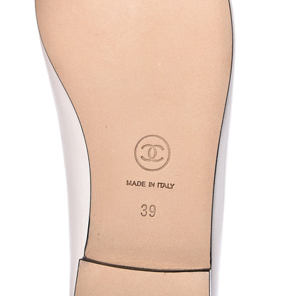 Chanel Lambskin Cap Toe Ballerina Flats 39 White Black 7 of 9