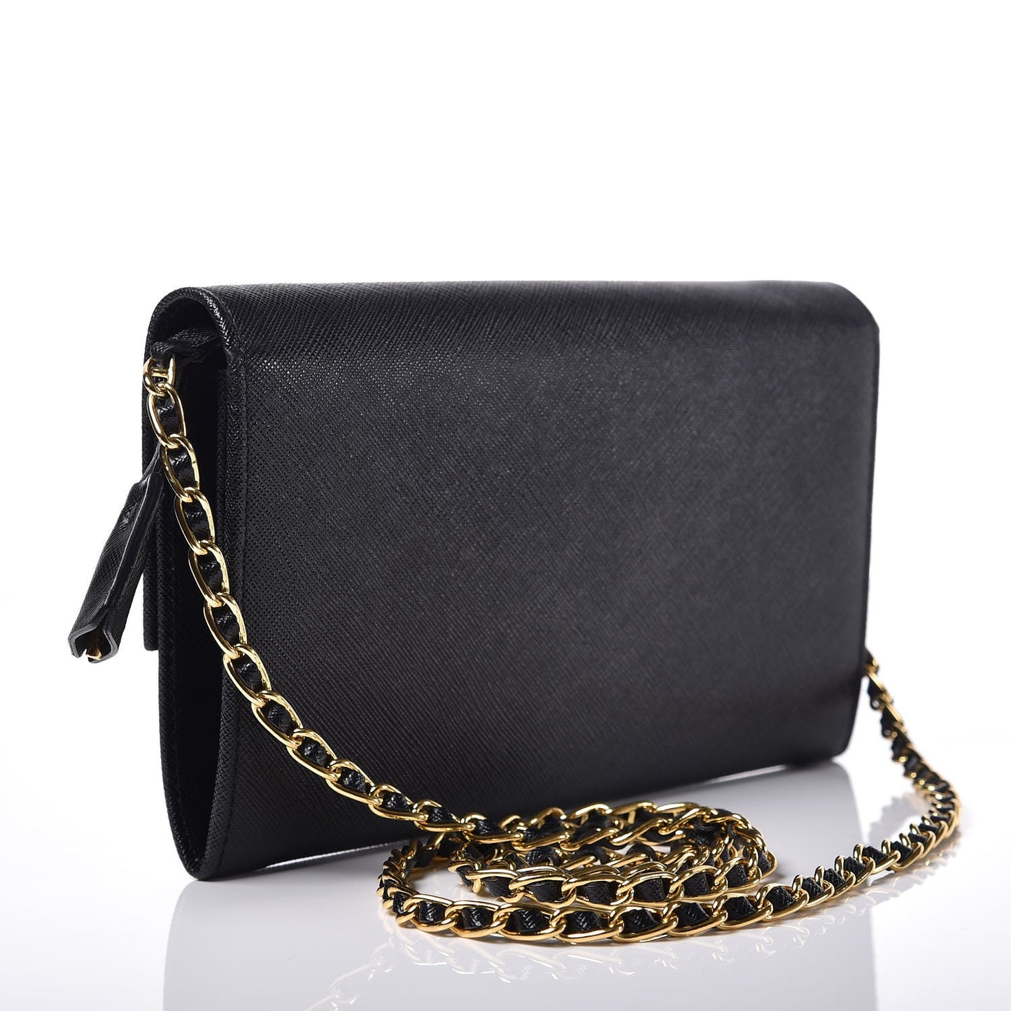 Saffiano Lux Bandoliera Pochette Bag Black