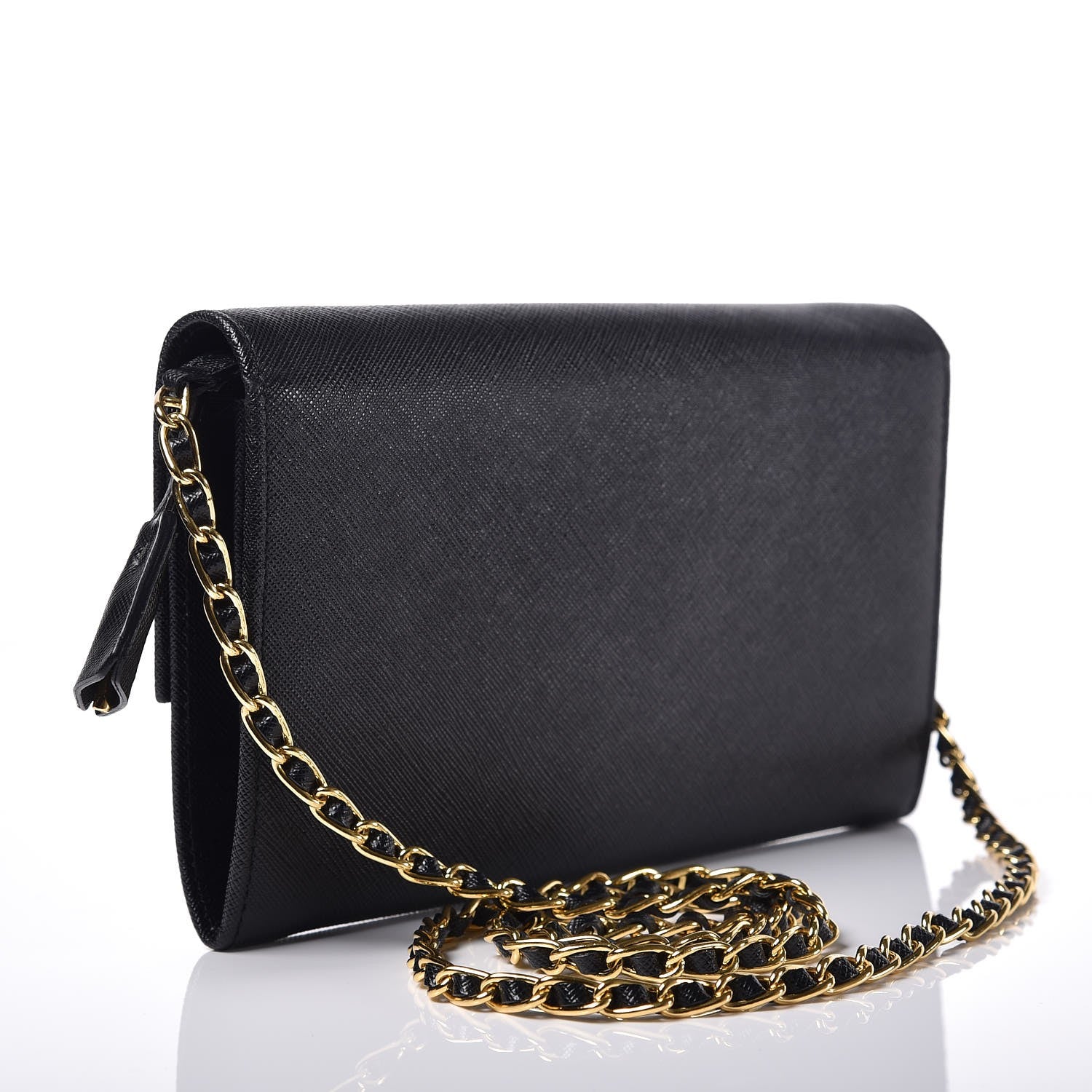 Prada Saffiano Lux Bandoliera Pochette Bag Black 3 of 7