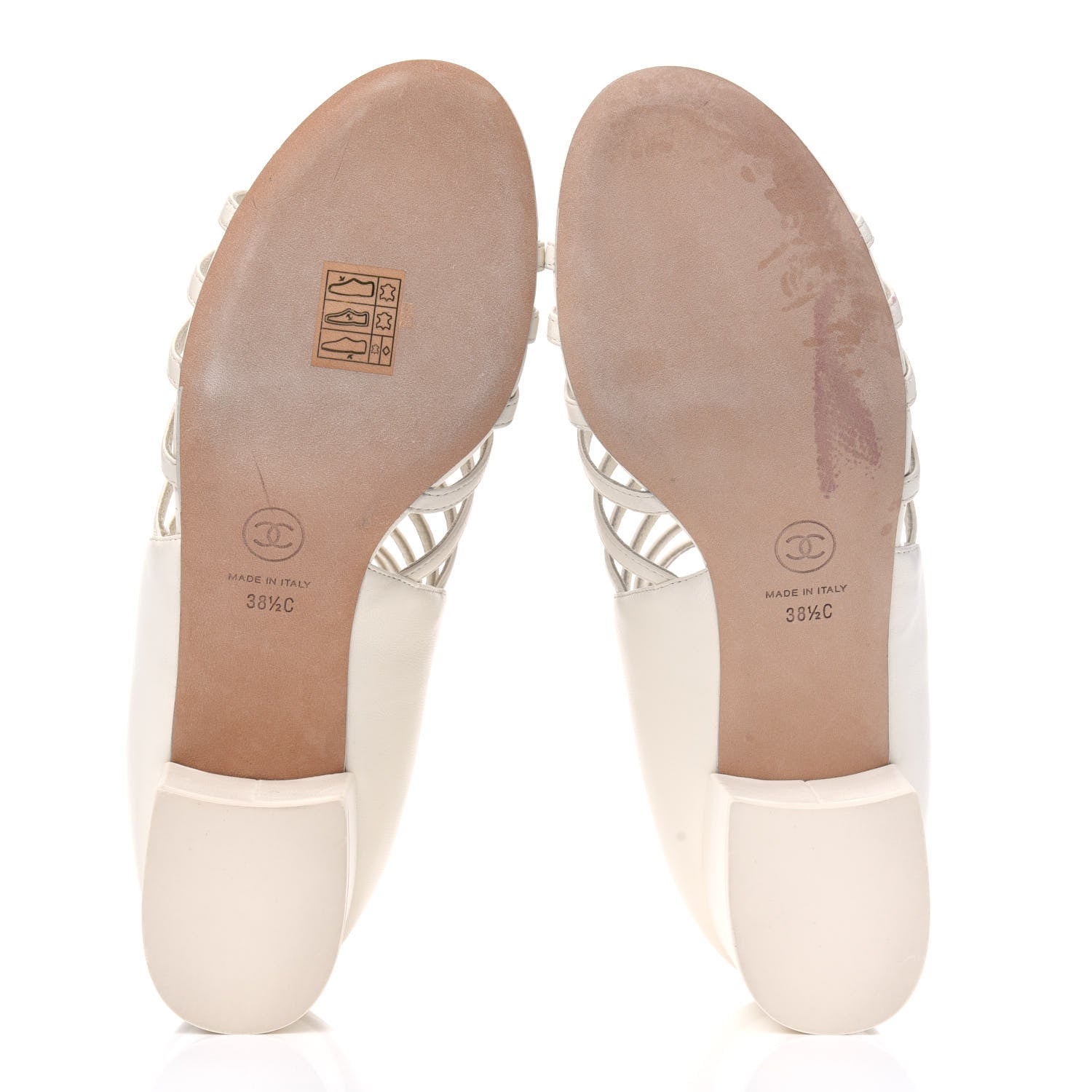 Chanel Lambskin Pearl Caged Sandals 38.5 Ivory 5 of 14