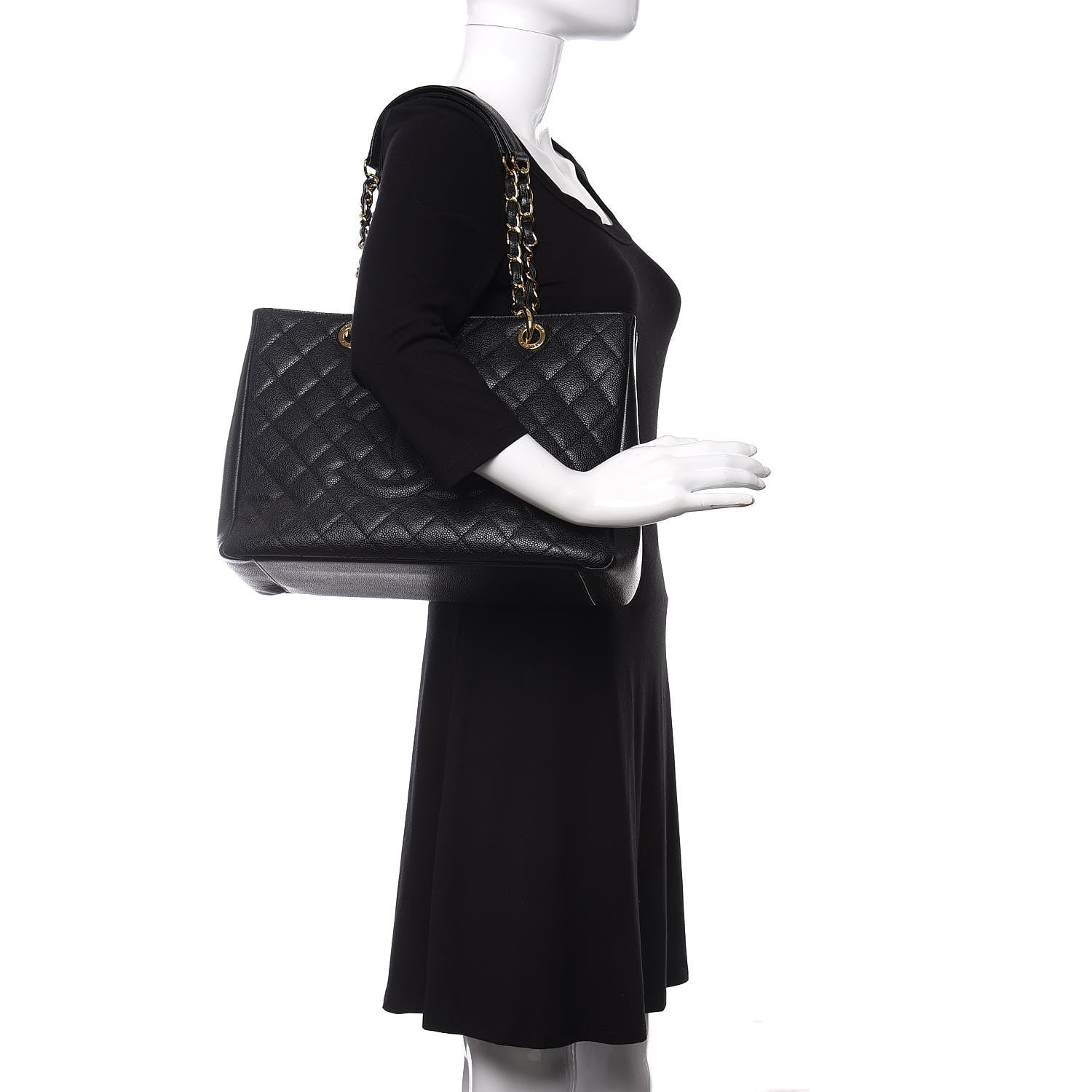 Chanel Caviar Quilted Grand Shopping Tote GST Black 2 of 10