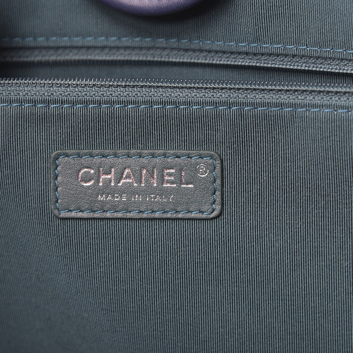 Chanel Wool Felt Calfskin Large Deauville Tote Dark Blue 6 of 11
