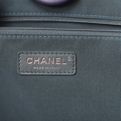 Chanel Wool Felt Calfskin Large Deauville Tote Dark Blue 6 of 11