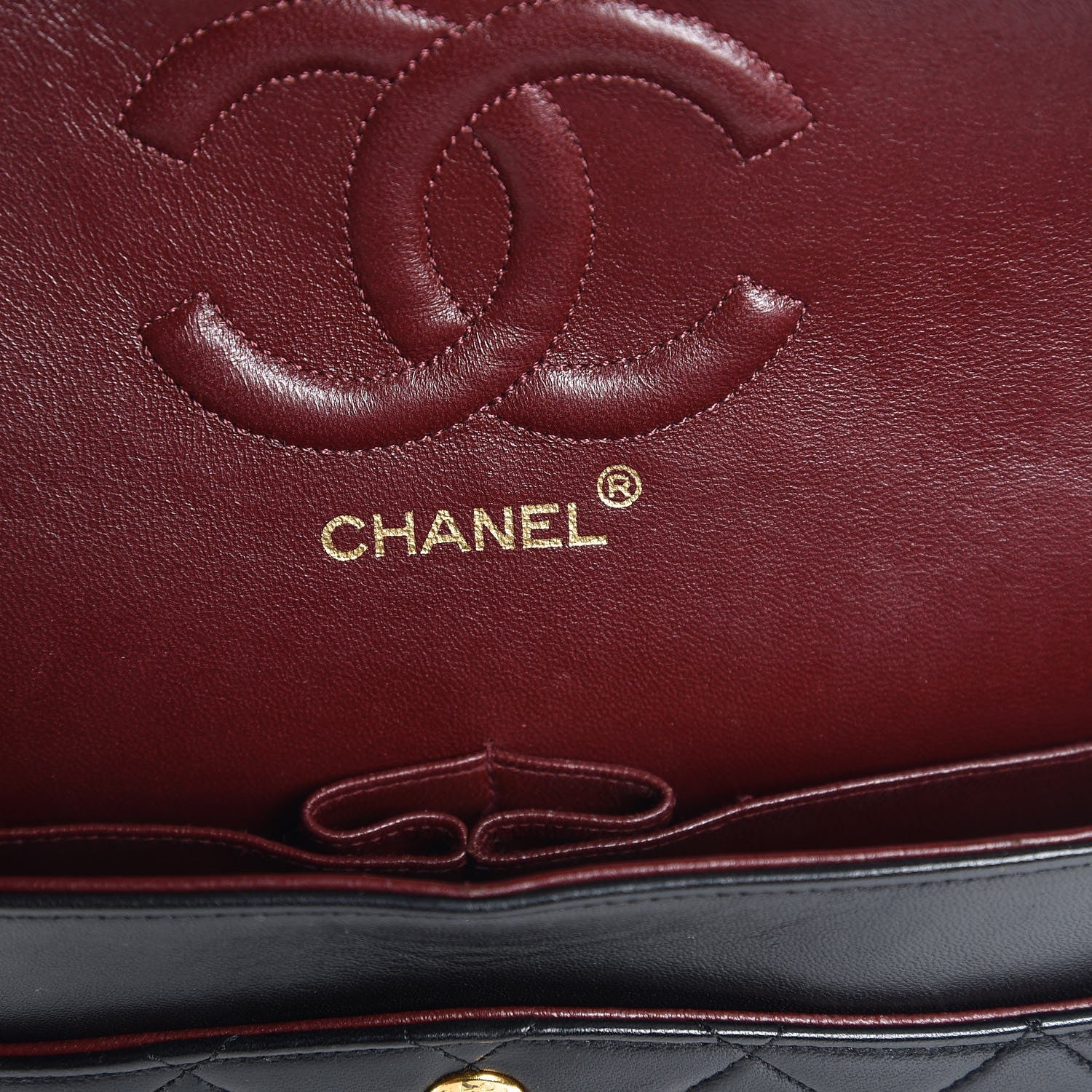 Chanel Lambskin Quilted Medium Double Flap Black 7 of 9