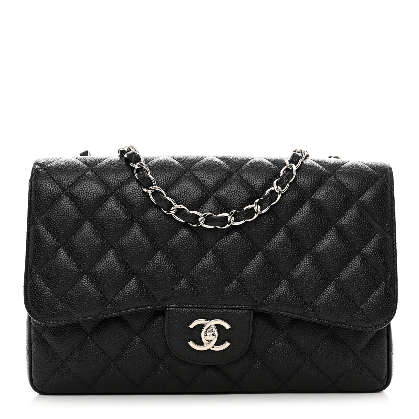 Caviar Quilted Jumbo Single Flap Black