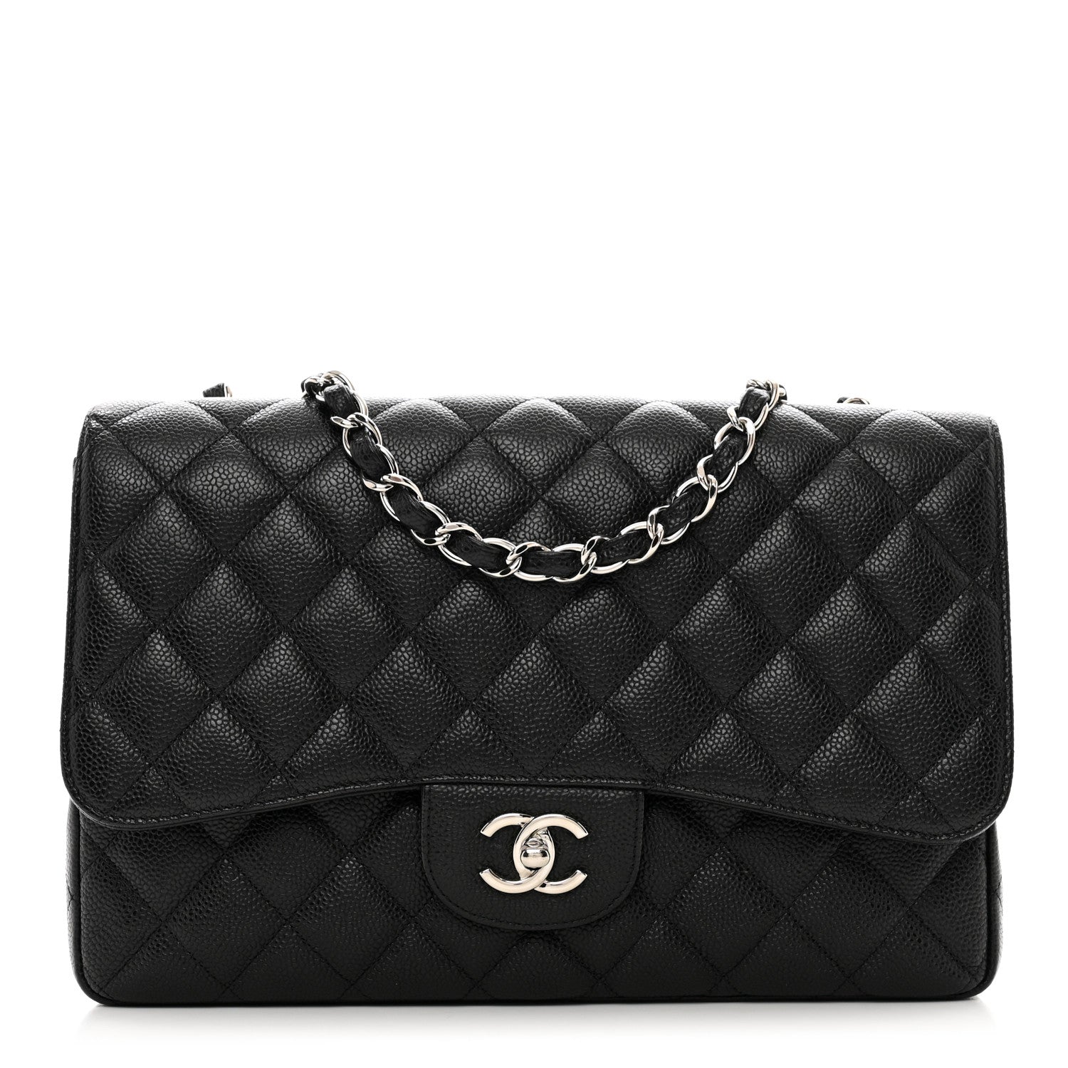 Chanel Caviar Quilted Jumbo Single Flap Black 1 of 12