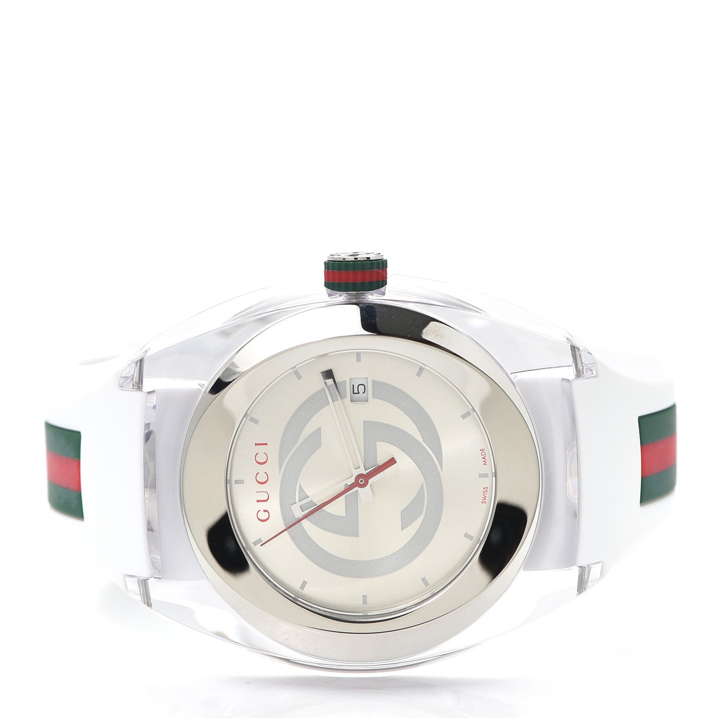 Stainless Steel Rubber 46mm Sync Web Quartz Watch White