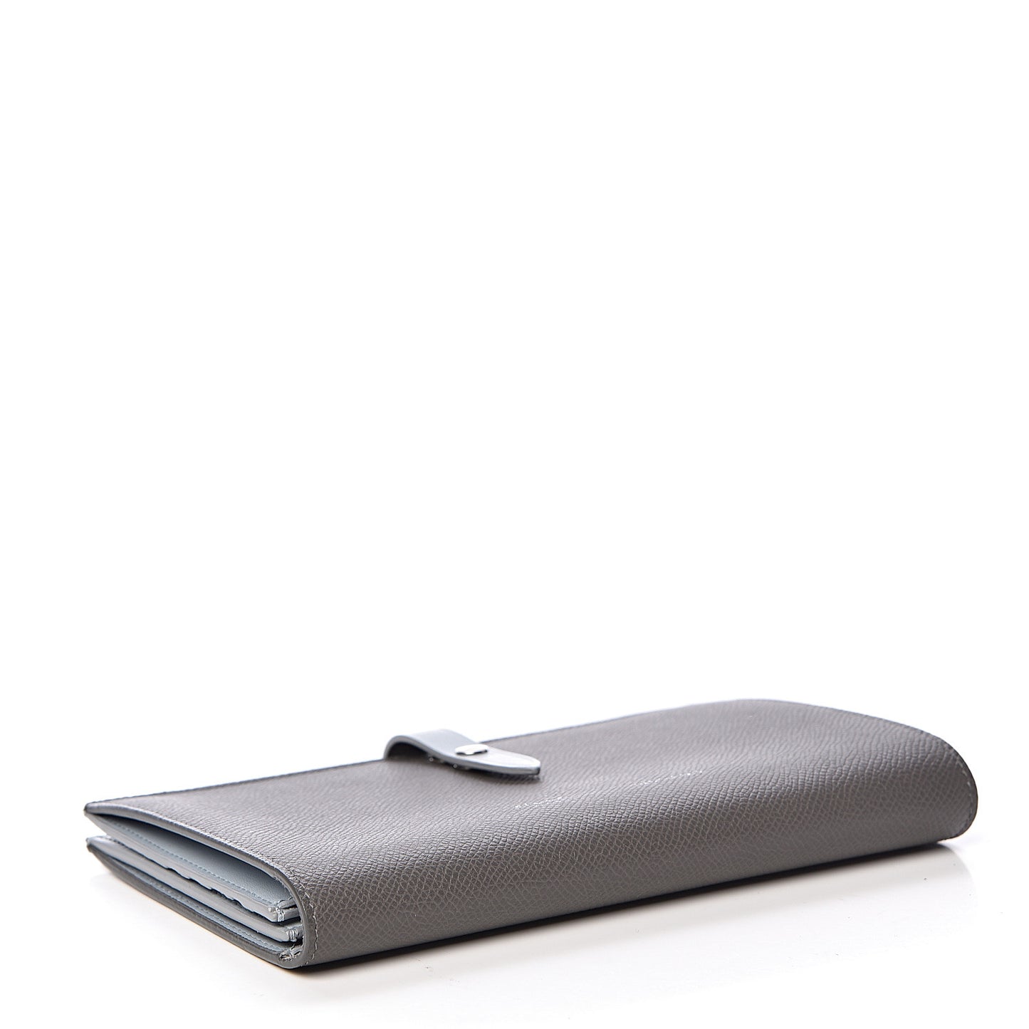 Grained Calfskin Large Multifunction Strap Wallet Pebble Mineral