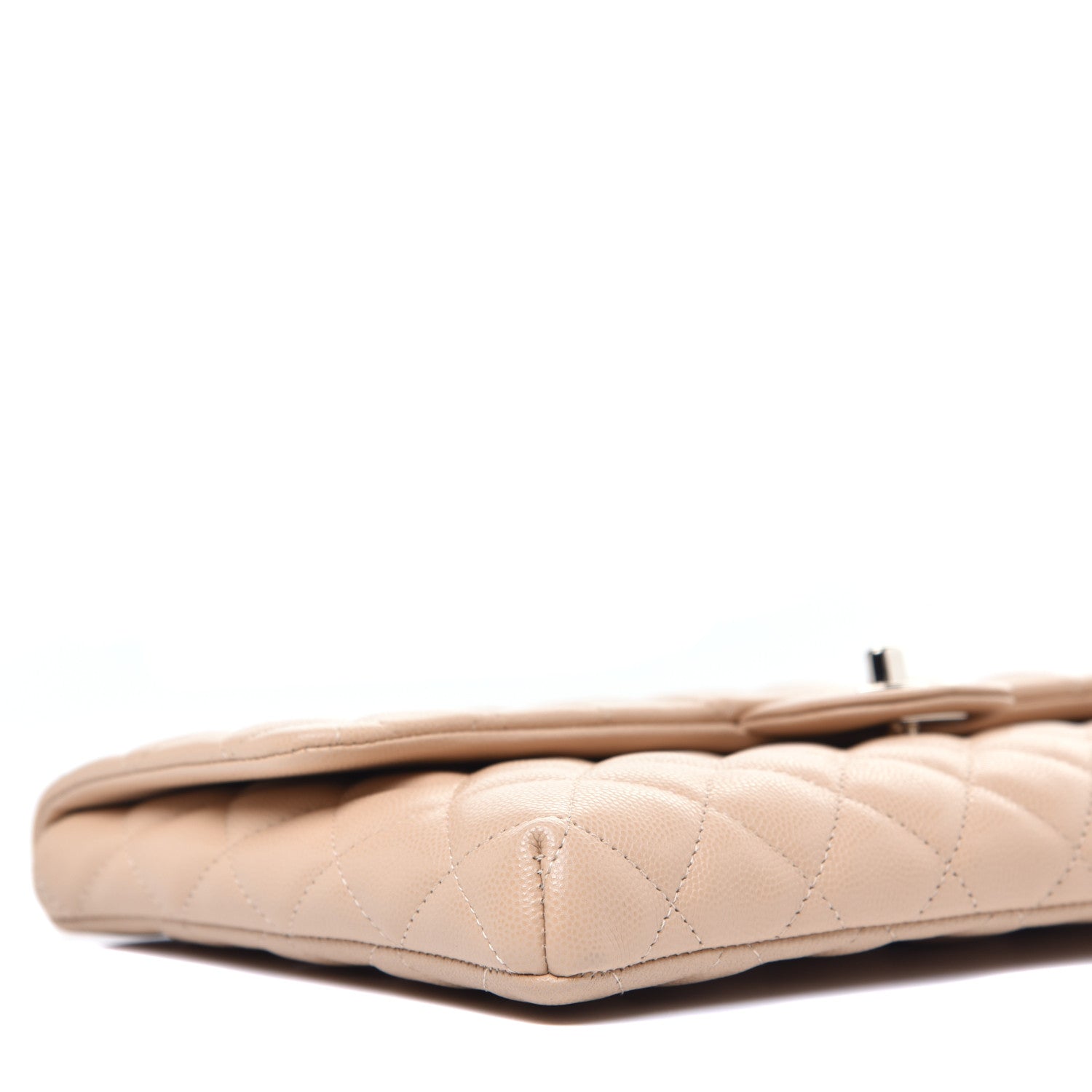 Chanel Caviar Quilted Flap Clutch Beige 7 of 8