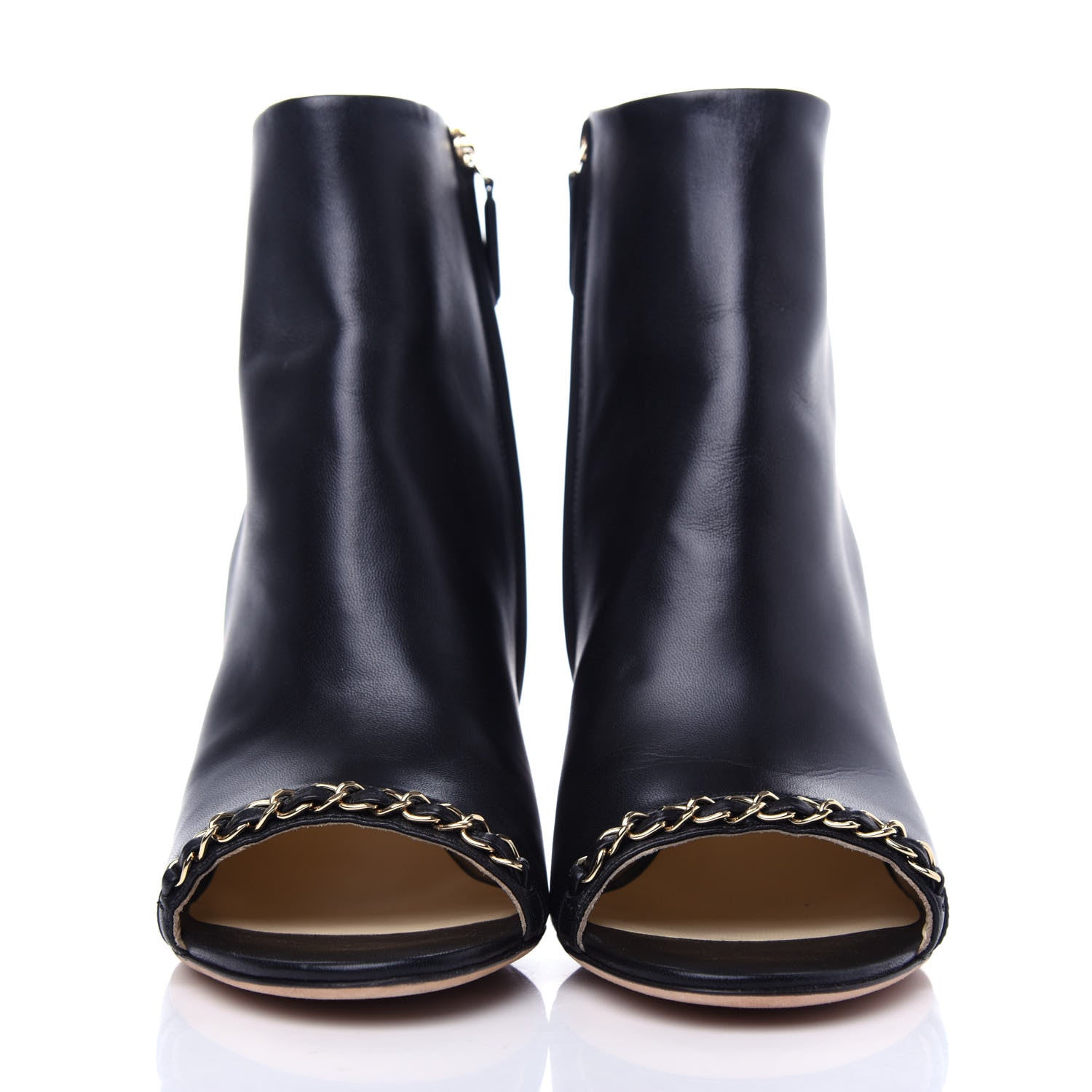 Chanel Lambskin CC Chain Short Boots 38 Black 2 of 11