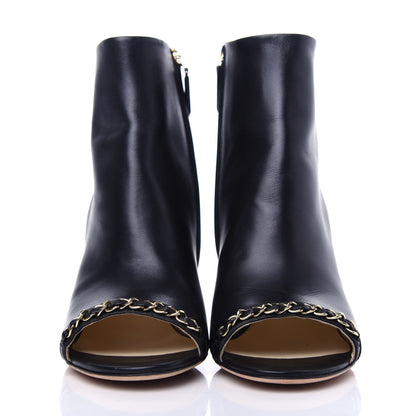 Chanel Lambskin CC Chain Short Boots 38 Black 2 of 11
