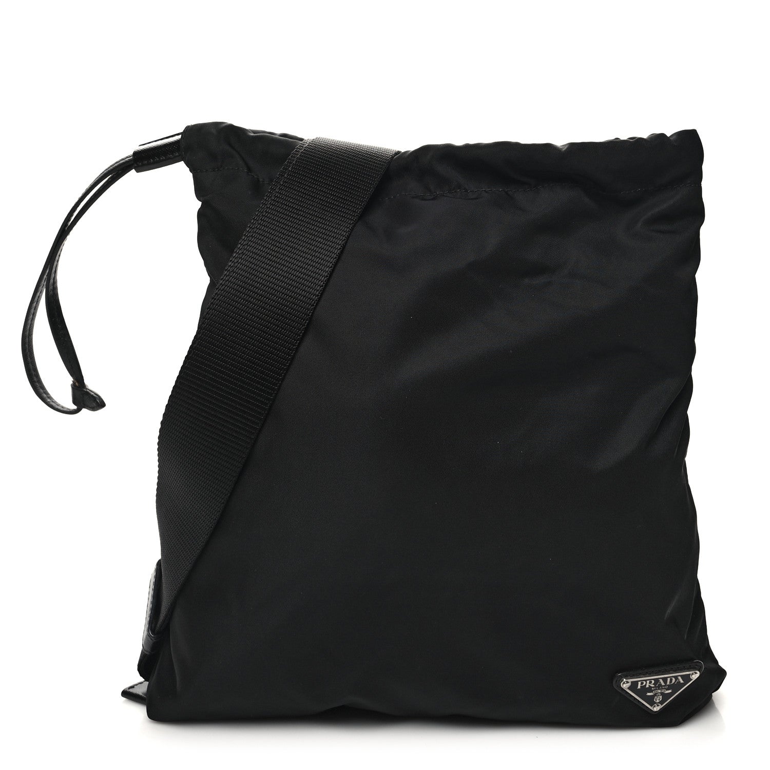 Prada Nylon Drawstring Convertible Crossbody Black 1 of 9