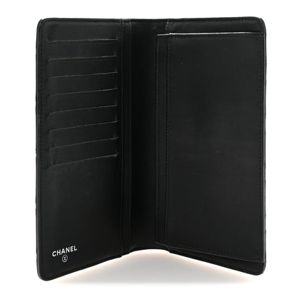 Chanel Lambskin Diamond Stitched Yen Wallet Black 5 of 8