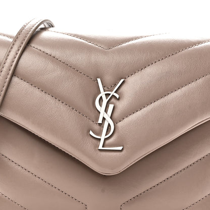 Saint Laurent Calfskin Y Quilted Monogram Toy Loulou Crossbody Bag Mink 8 of 12