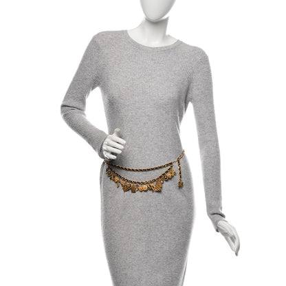 Chanel Lambskin Gold Chain Iconic Charm Belt Black Gold 2 of 5