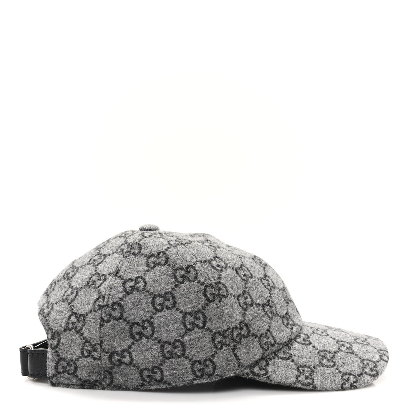 Covered Wool GG Monogram Baseball Hat M Grey Dark Grey Black