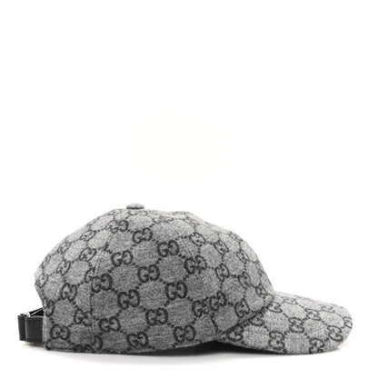 Gucci Covered Wool GG Monogram Baseball Hat M Grey Dark Grey Black 6 of 9