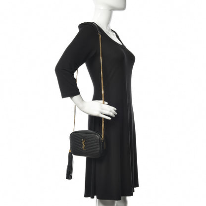 Saint Laurent Grain De Poudre Matelasse Monogram Mini Lou Camera Bag Black 2 of 10