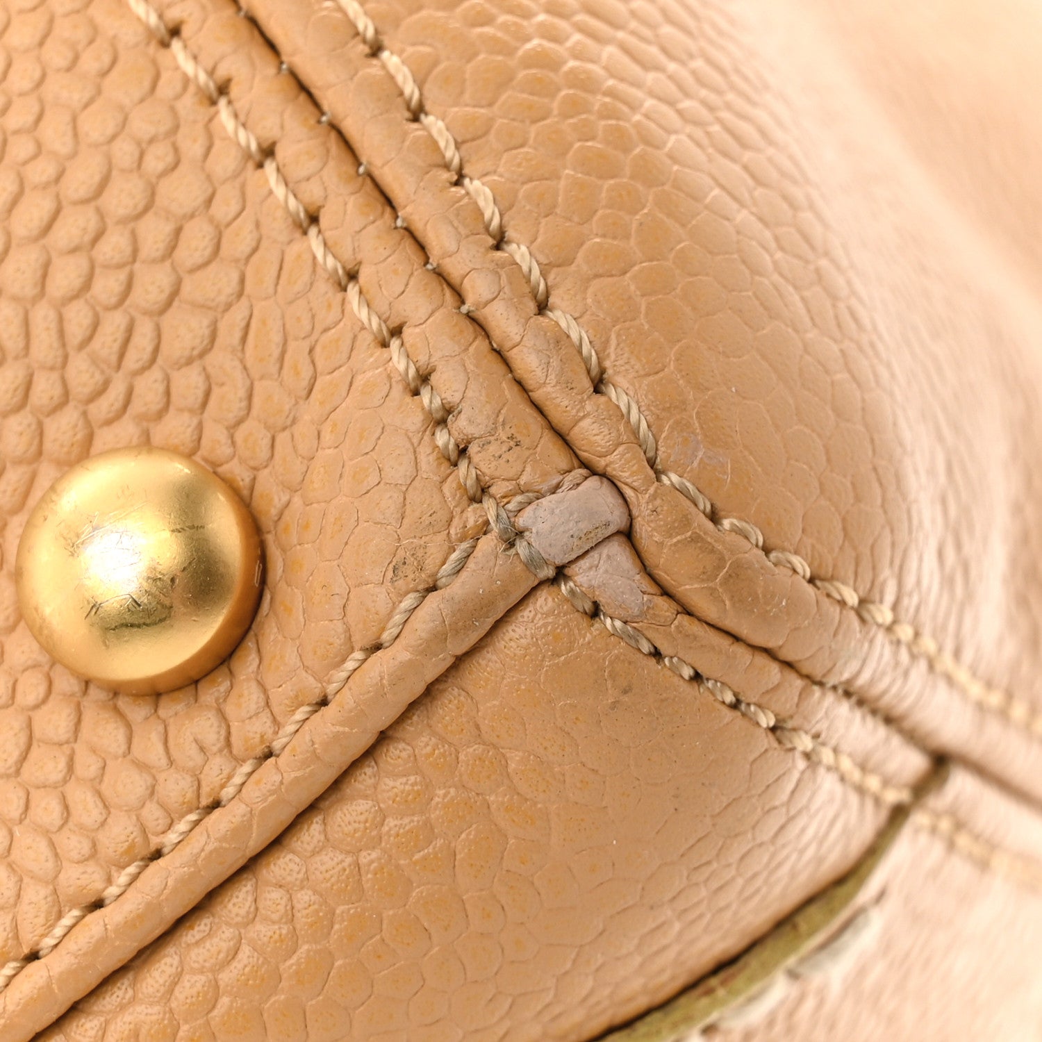 Chanel Caviar CC Stitched Medium Tote Beige 14 of 17