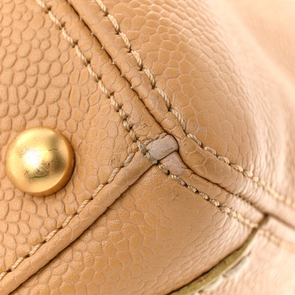 Chanel Caviar CC Stitched Medium Tote Beige 14 of 17