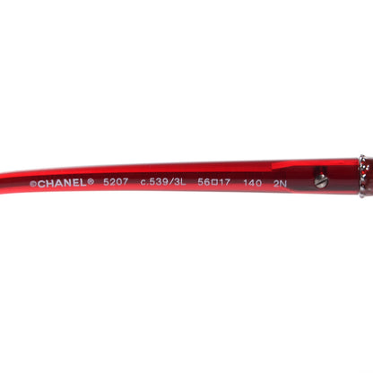 Chanel Studded Cat Eye Sunglasses 5207 Red 5 of 5