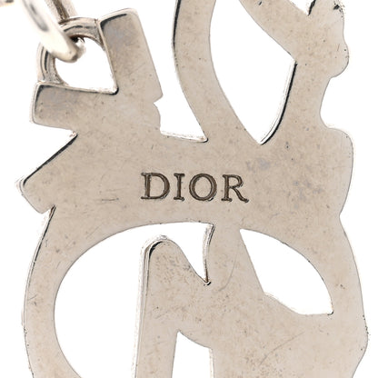 Christian Dior X Cactus Jack Crystal Resin Logo Pendant Necklace White Silver 5 of 7