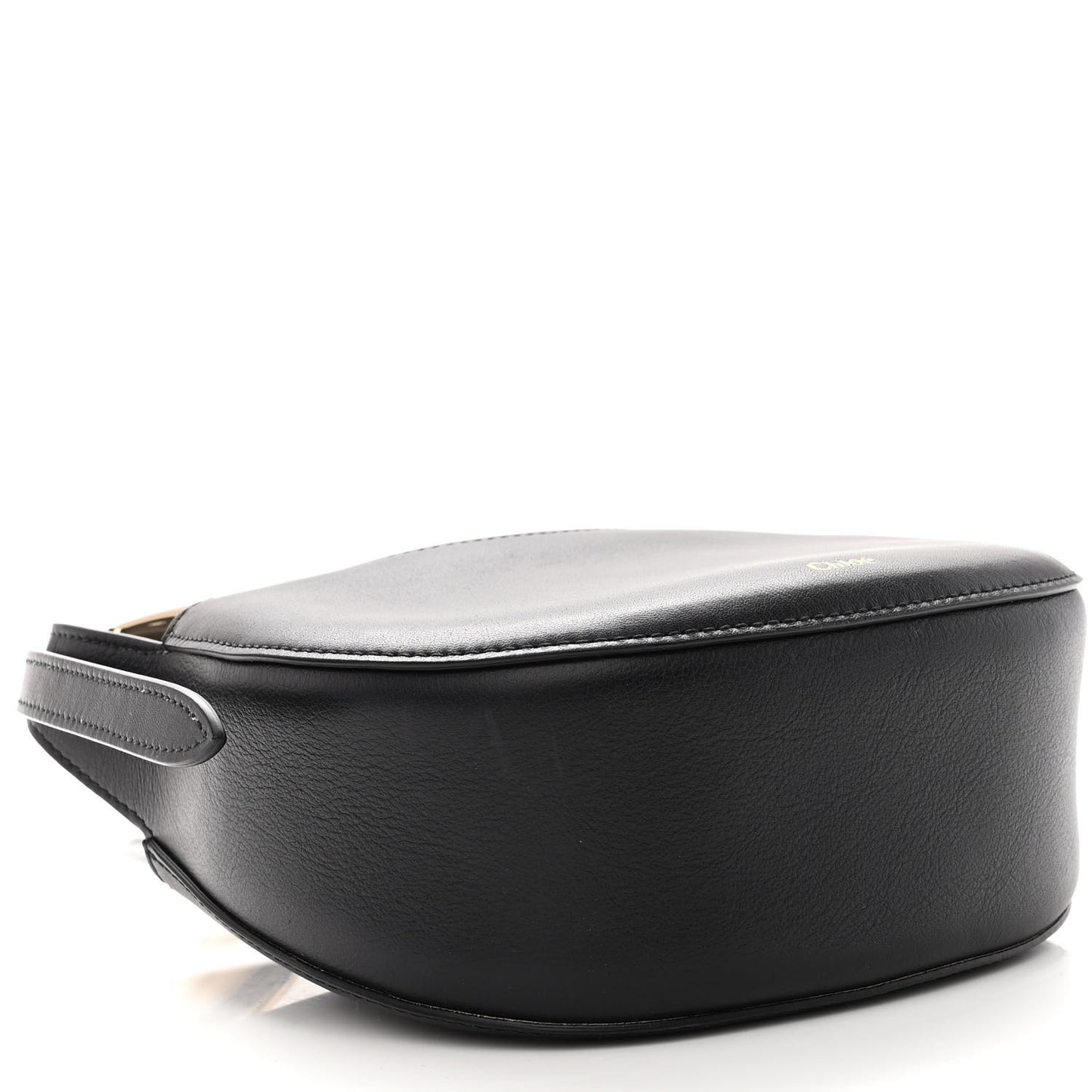 Small Grain Calfskin Kiss Bag Black