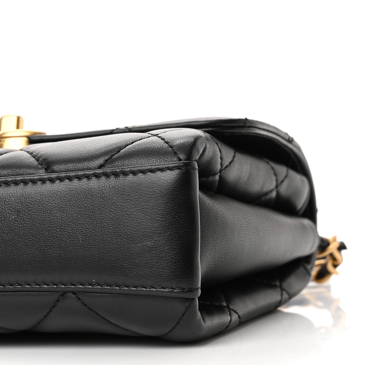 Chanel Lambskin Quilted Mini CC Crystal Logo Chain Flap Black 10 of 11